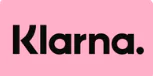 Klarna logo on a pink background.